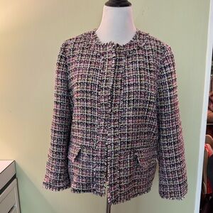 NWOT Ann Taylor Women's Multicolor Tweed Jacket size 18